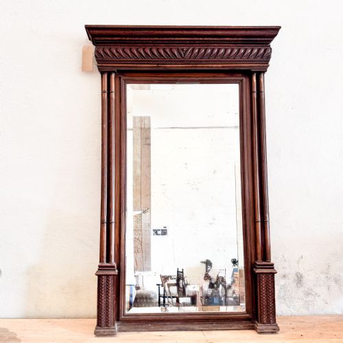 WALNUT MANTLE MIRROR