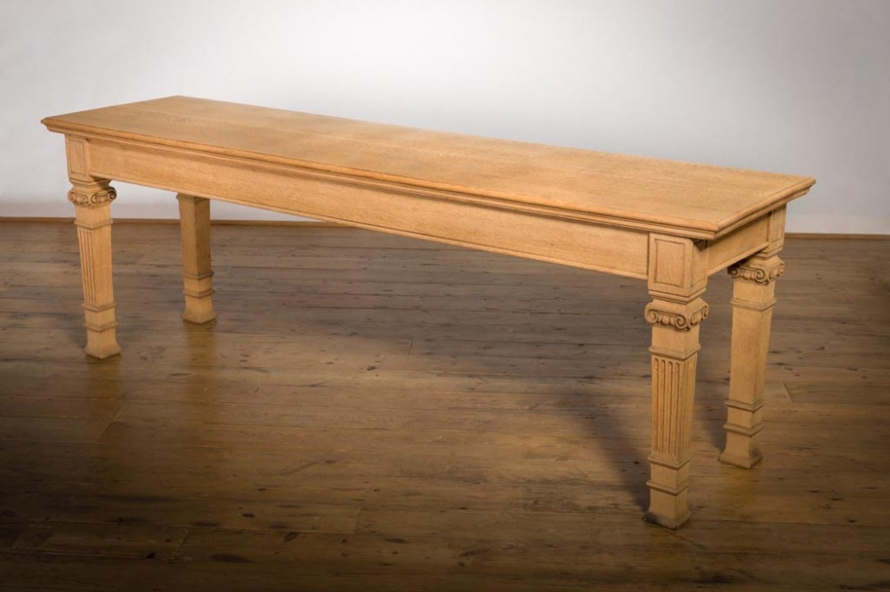 Bleached oak console table 