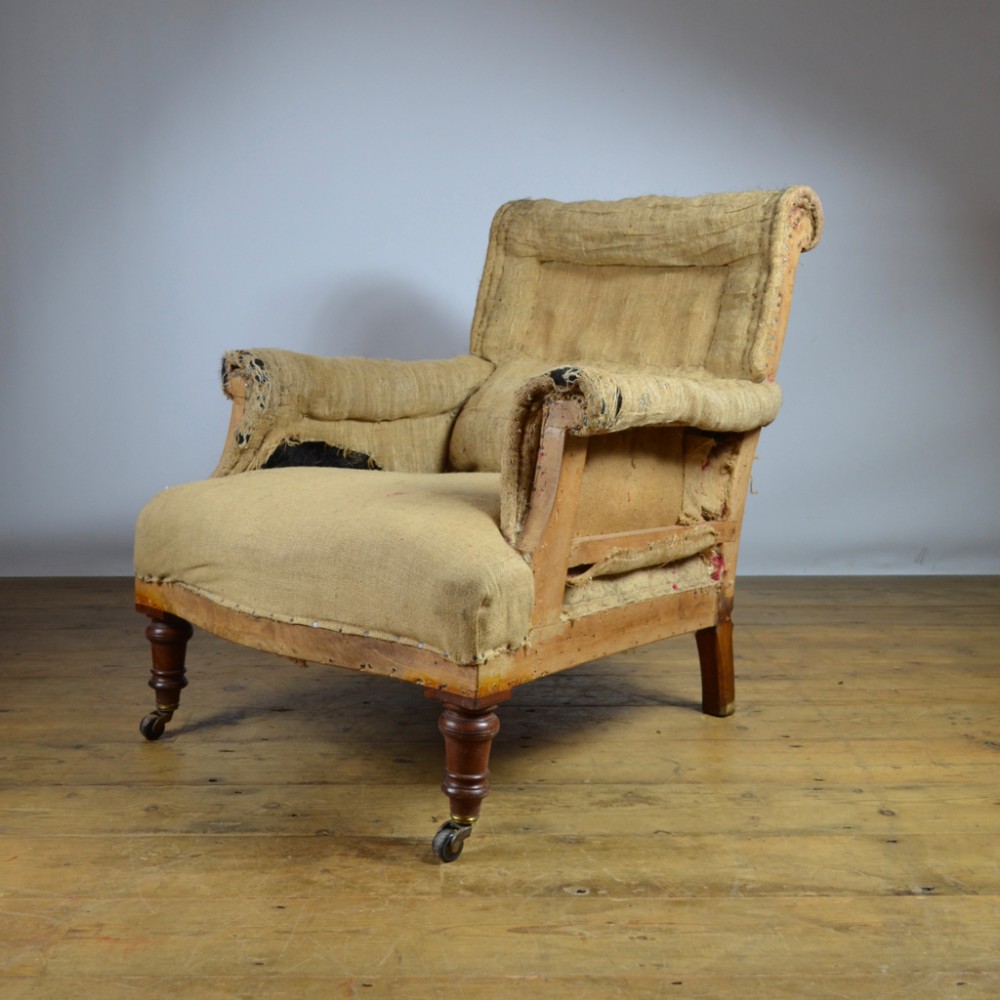 Late 19th Century English Armchair - Upholstery Incl.