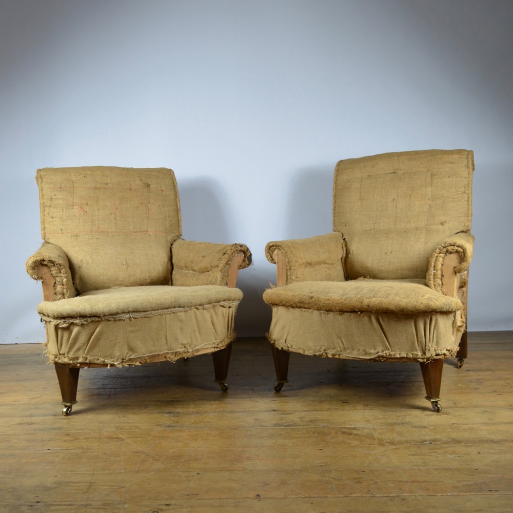 Pair of English Armchairs Inc Full Reupholstery