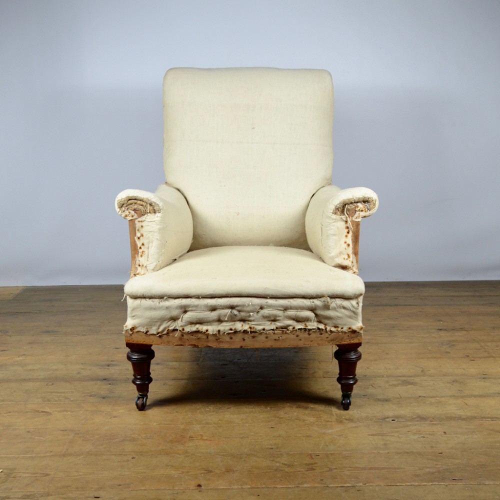 19th Century English Armchair, Inc Full Reupholstery