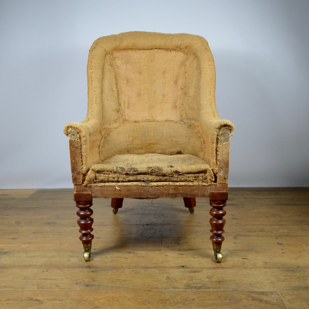19th Century Library Chair, Full Reupholstery Included