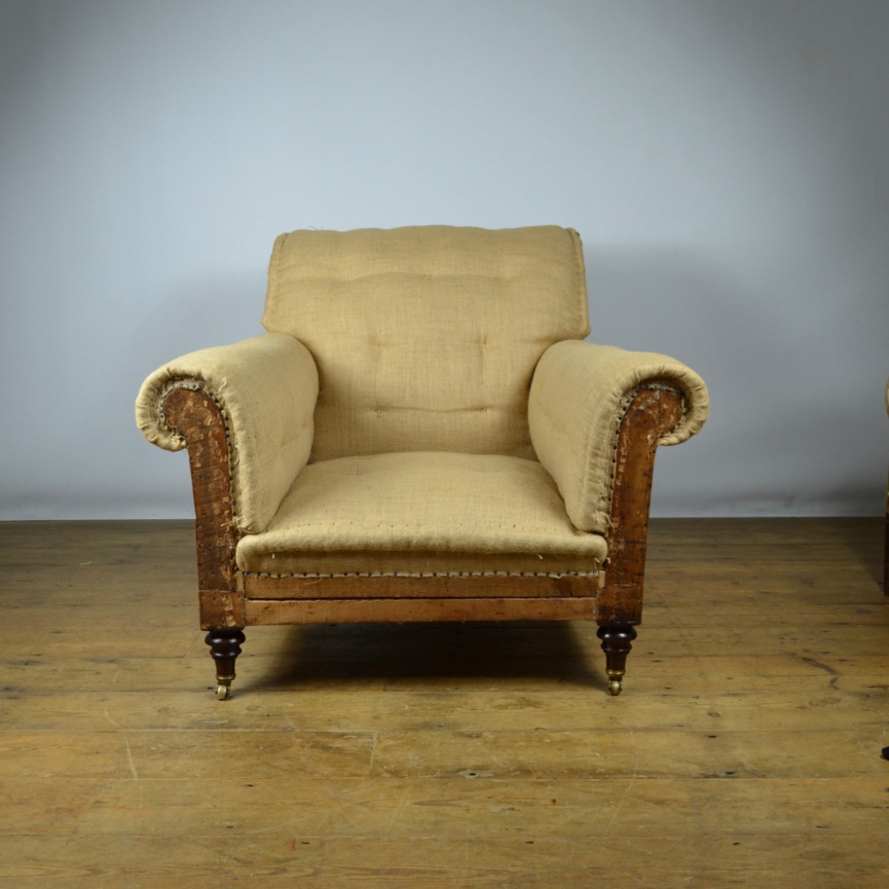 Large English Armchair, Reupholstery Included 