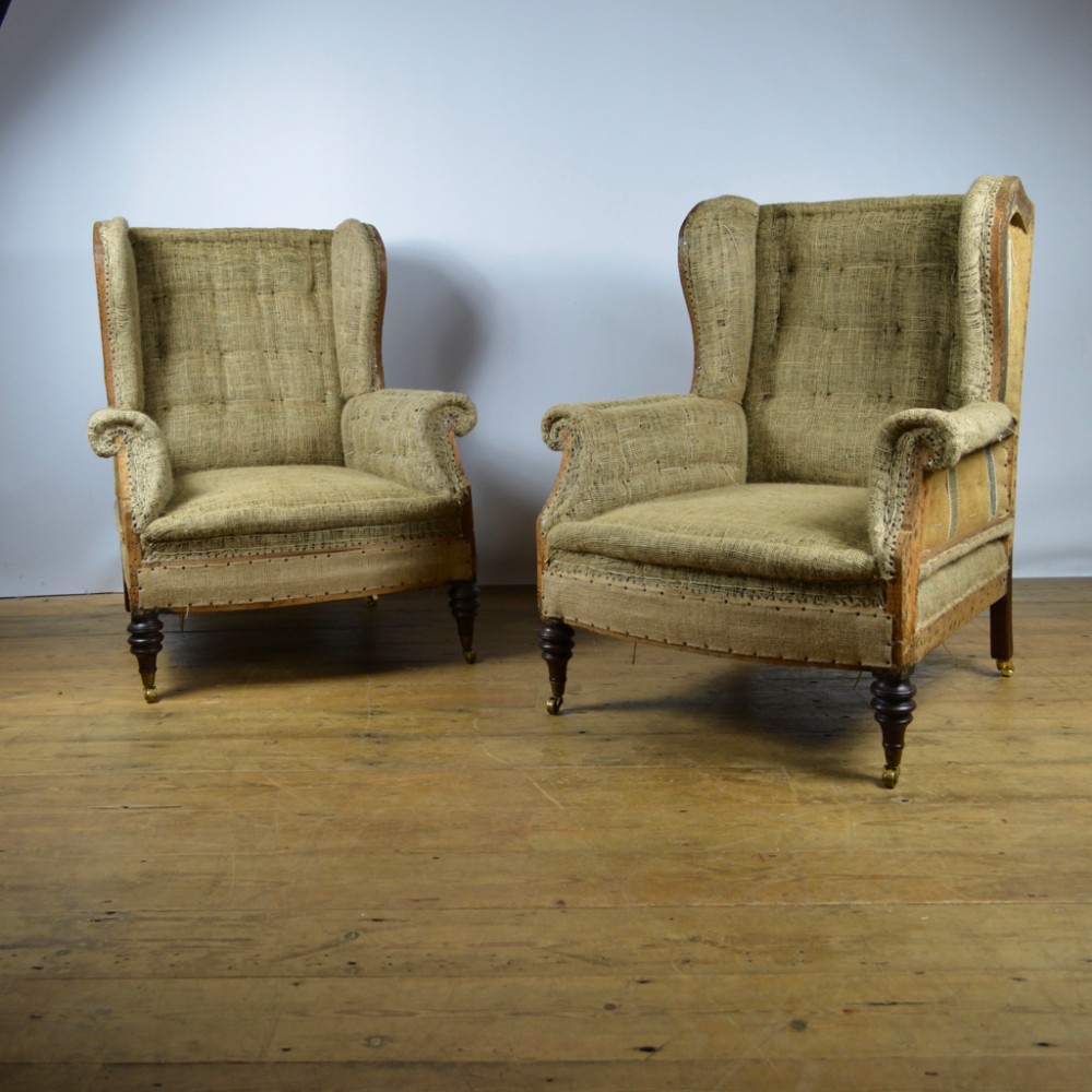 Pair of English Armchairs, Reupholstery Included