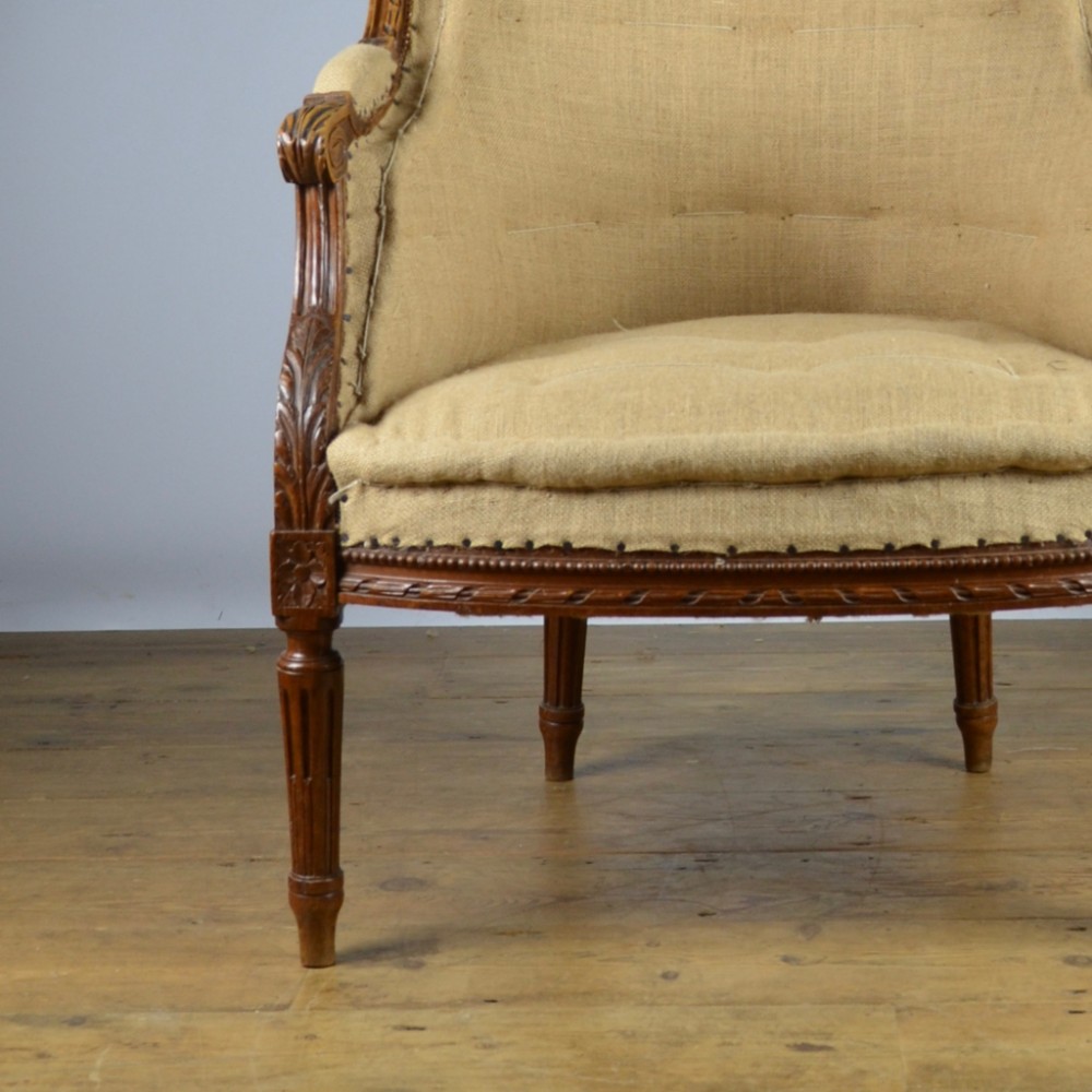 19TH CENTURY FRENCH FAUTEUIL - REUPHOLSTERY INCLUDED  - C272
