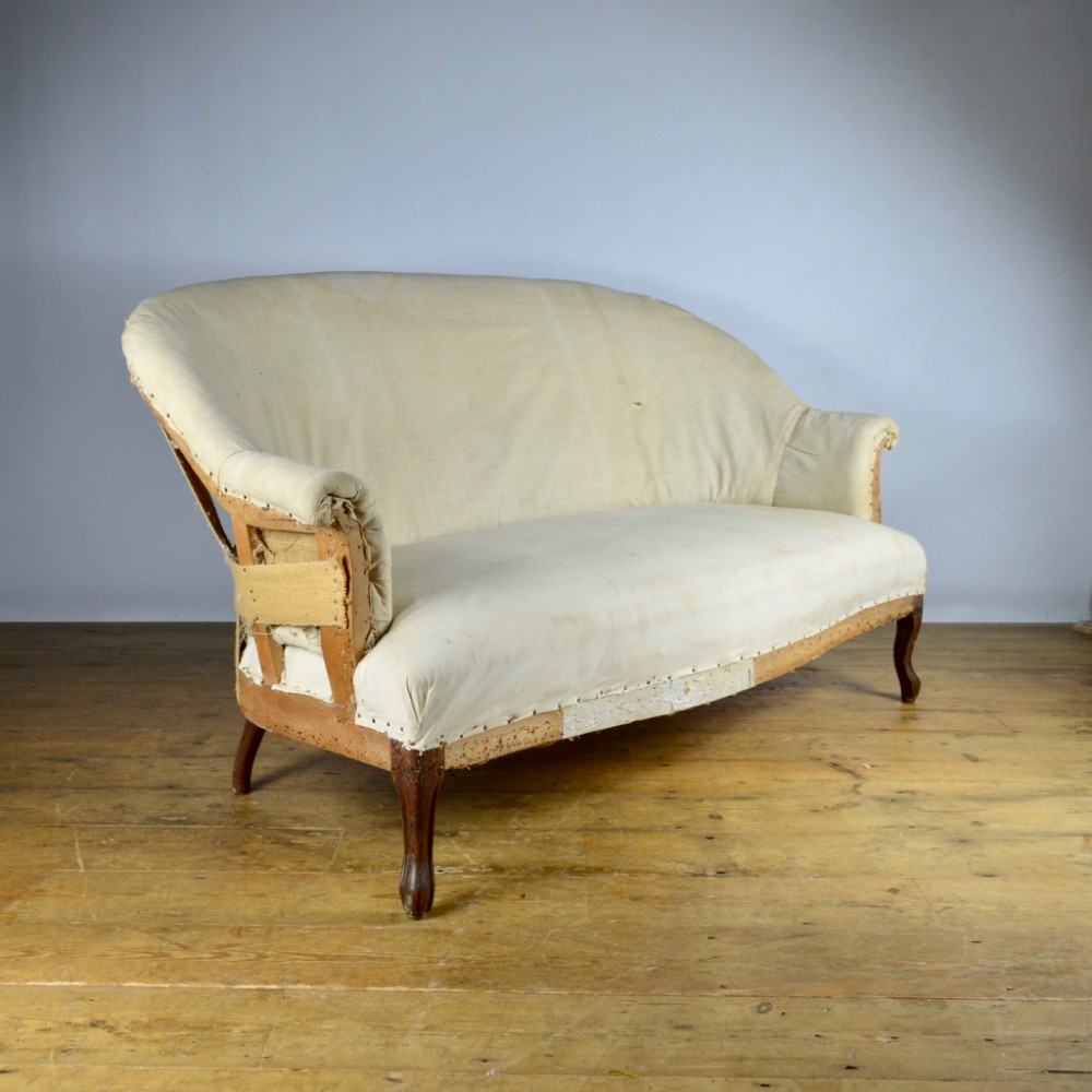 19TH CENTURY FRENCH CANAPE, REUPHOLSTERY INCLUDED - C233