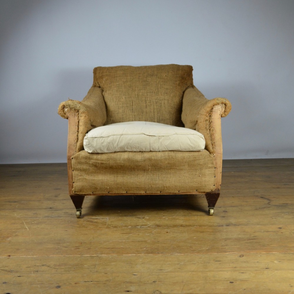 EDWARDIAN ENGLISH ARMCHAIR - REUPHOLSTERY INCLUDED - C234