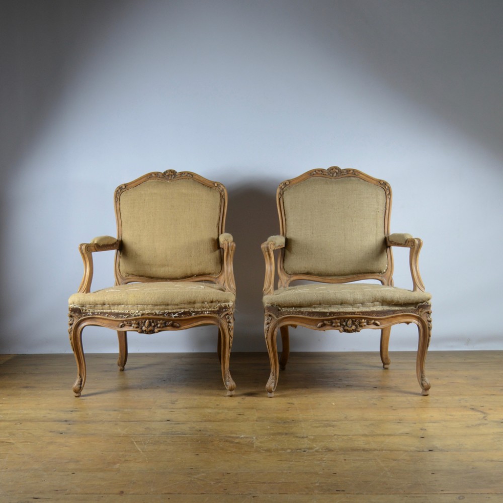 PAIR FRENCH FAUTEUIL - REUPHOLSTERY INCLUDED - C135