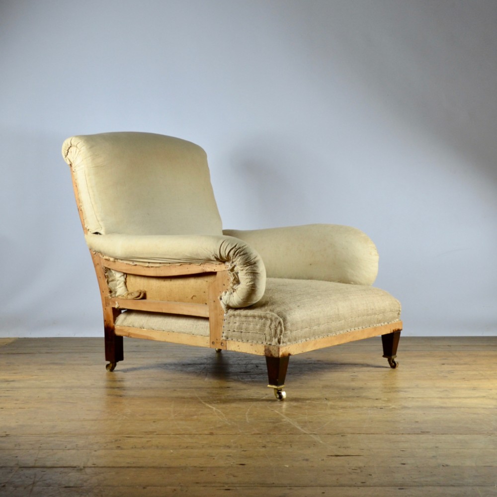 V. LARGE ENGLISH DEEP SEATED ARMCHAIR - REUPHOLSTERY INCLUDED - C262