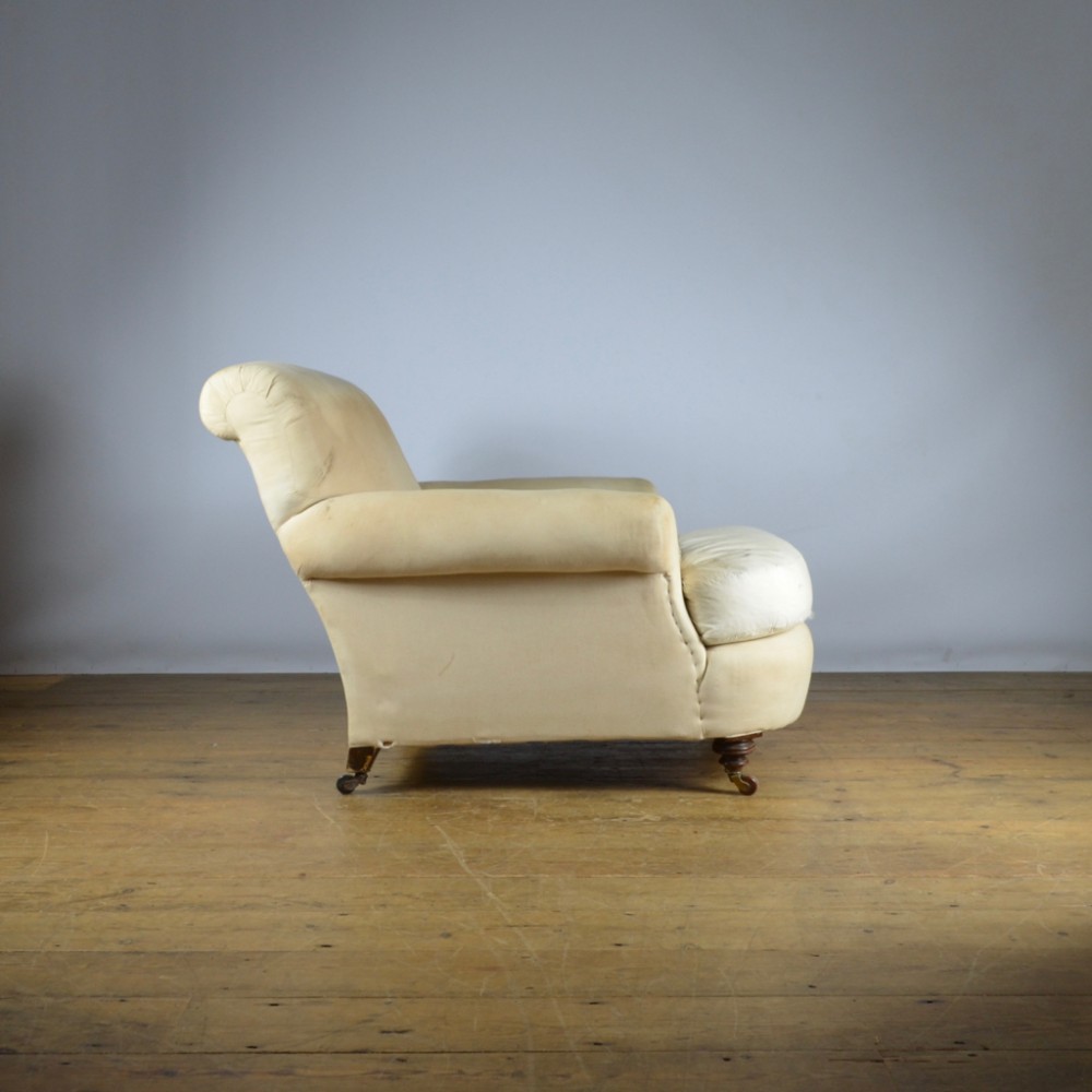 19TH CENTURY ENGLISH ARMCHAIR - REUPHOLSTERY INC. - C305