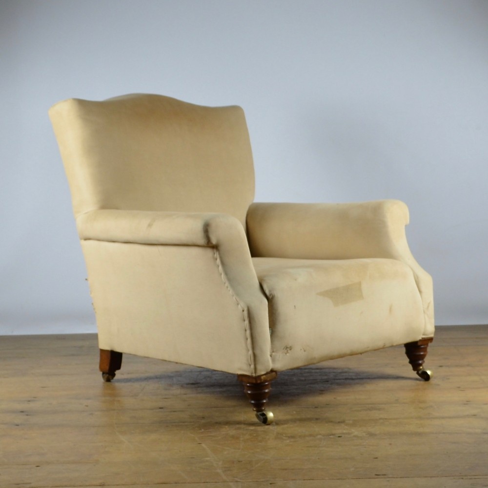 19th CENTURY ENGLISH ARMCHAIR - REUPHOLSTERY INC - C312