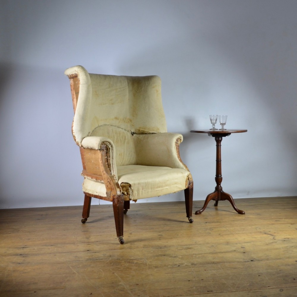 19th CENTURY BARREL BACK WING CHAIR - REUP. INC.- C313