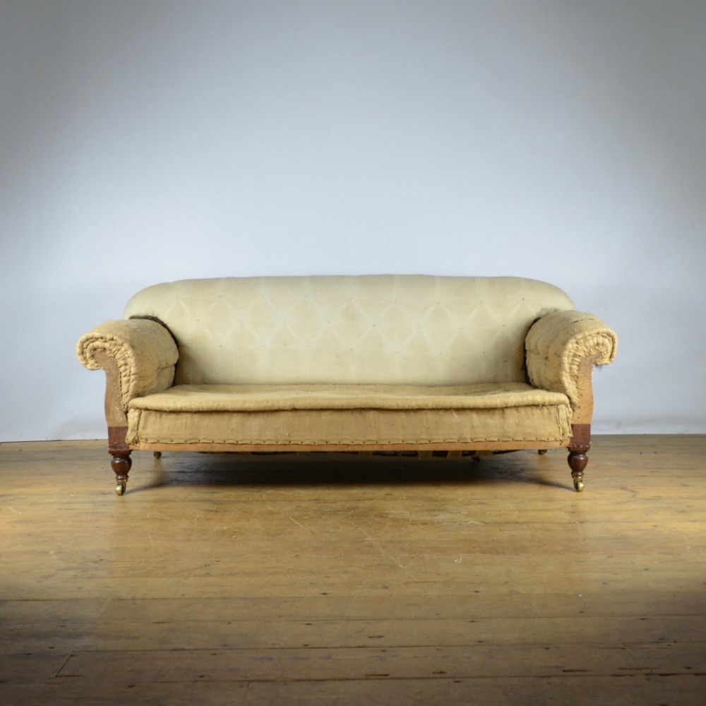 19TH CENTURY ENGLISH SOFA - REUPHOLSTERY INC. 