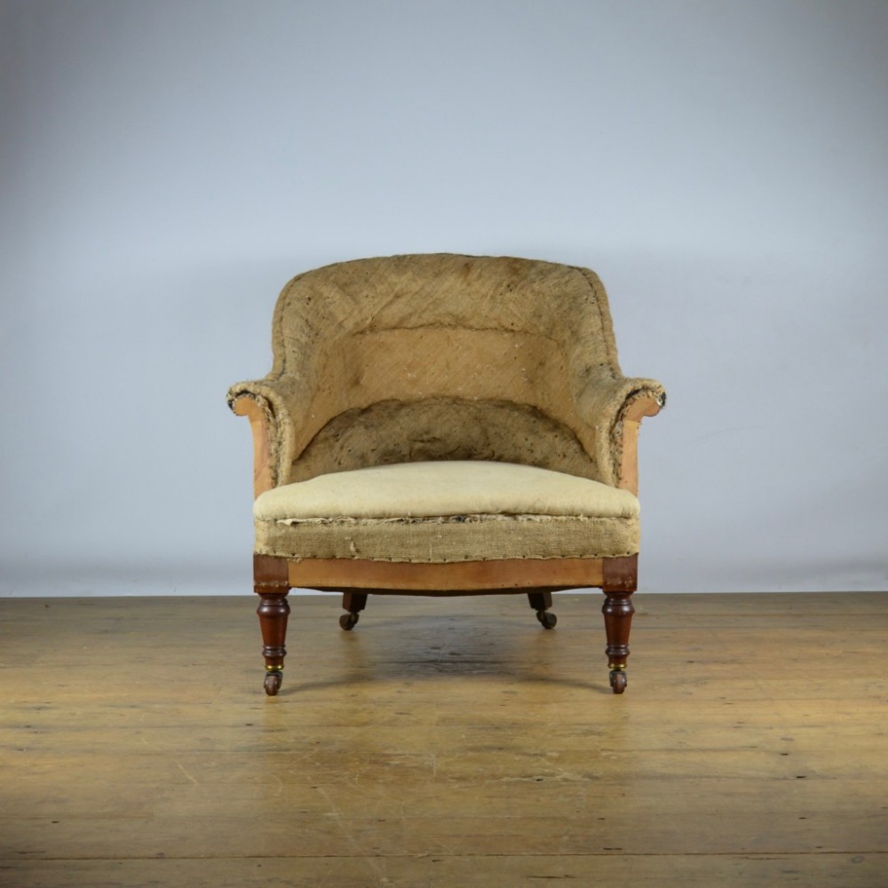 19TH CENTURY LIBRARY CHAIR - REUPHOLSTERY INCLUDED
