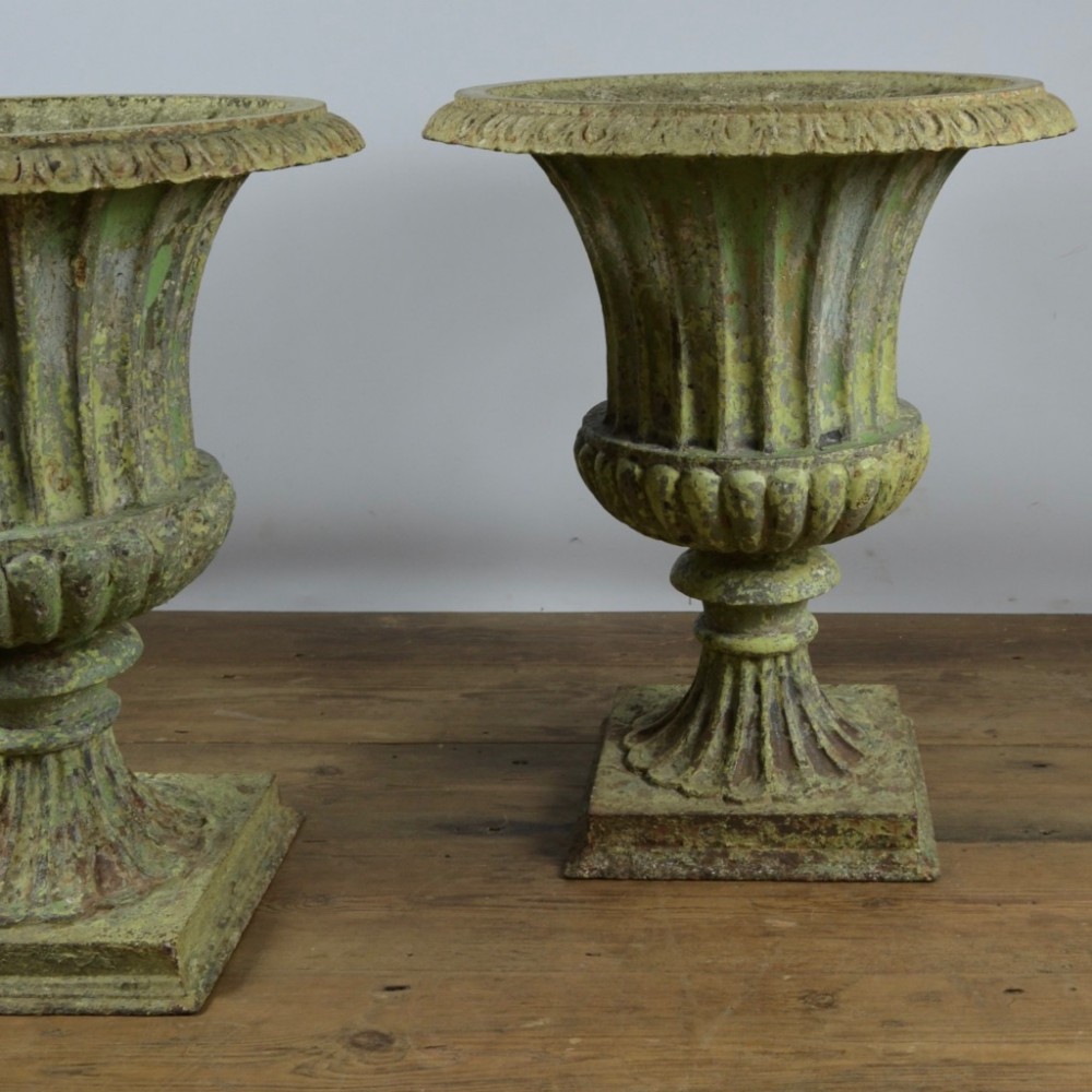 PAIR OF 19TH CENTURY CAMPANA GARDEN URNS
