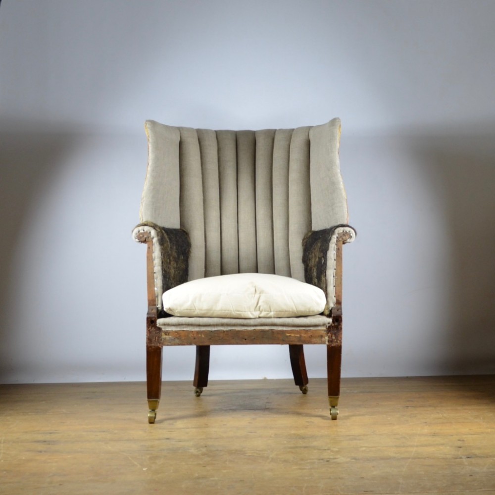 ENGLISH RIBBED BARREL BACK CHAIR - REUPHOLSTERY INCLUDED