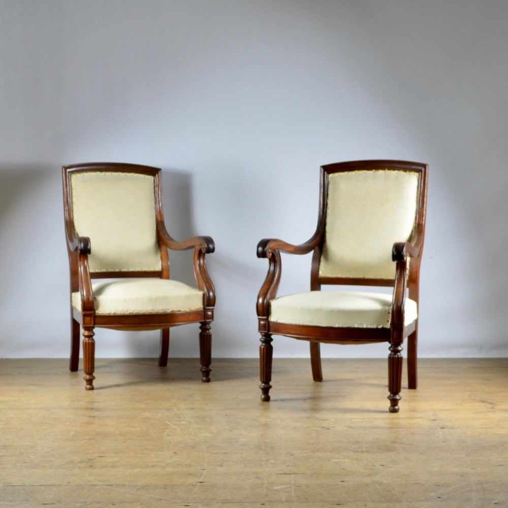 PAIR OF FRENCH FAUTEUIL - FULL REUPHOLSTERY INC.
