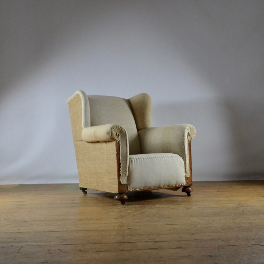 1930'S WINGED ARMCHAIR - FULL REUPHOLSTERY INC.