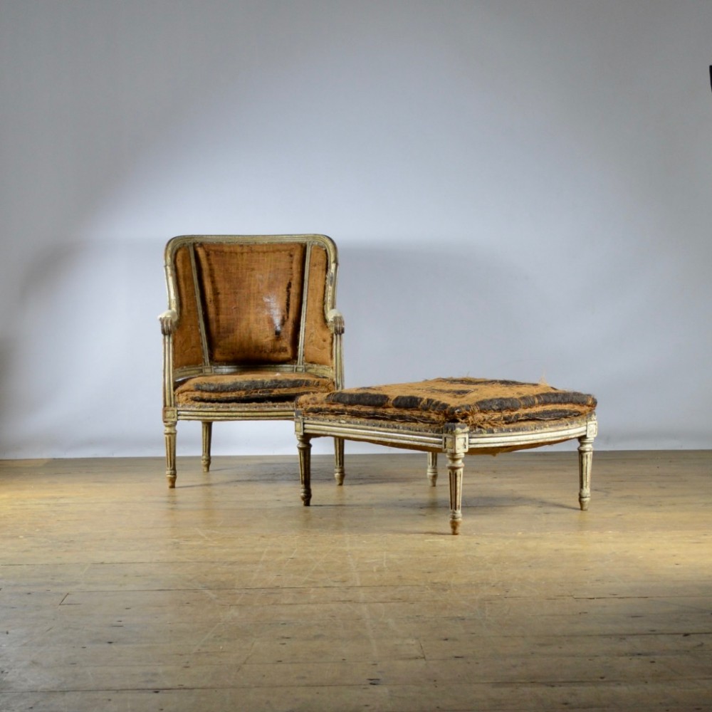 FRENCH PAINTED DUCHESSE BRISEE CHAIR - FULL REUPHOLSTERY INC.