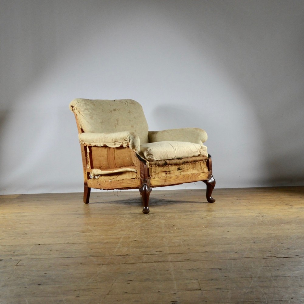 CABRIOLE LEGGED ARMCHAIR - FULL REUPHOLSTERY INC.