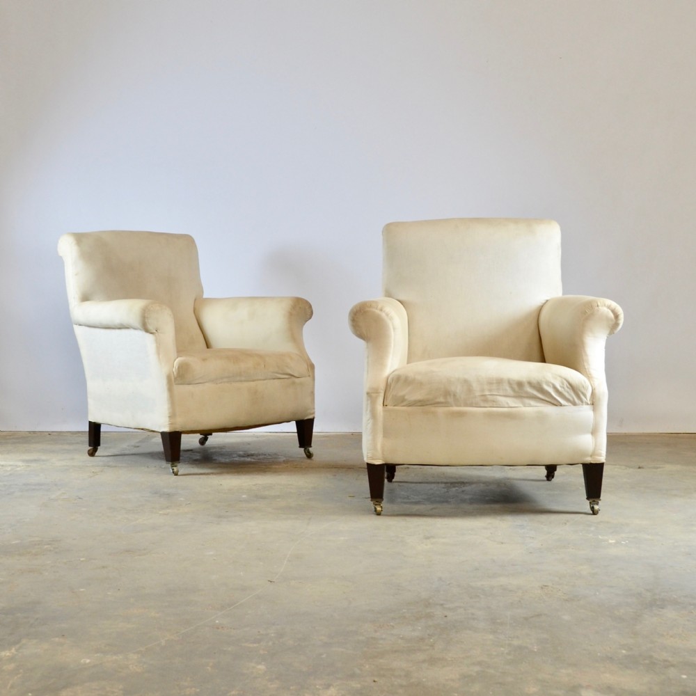 Pair of Edwardian Armchairs, Full Reupholstery Inc.