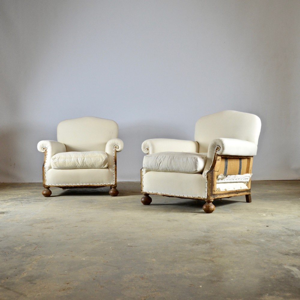 Pair of 1930s Armchairs, Full Reupholstery Inc.