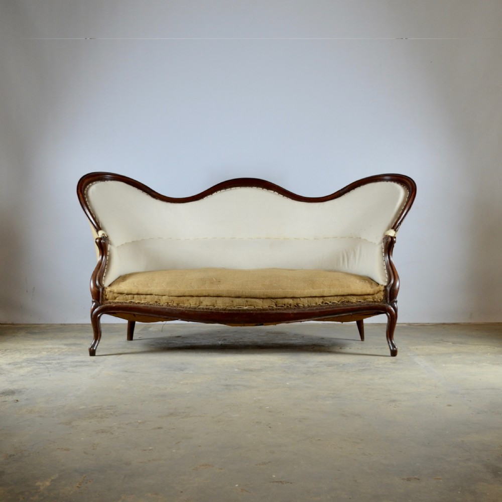 French Mahogany Sofa, Full Reupholstery Inc.