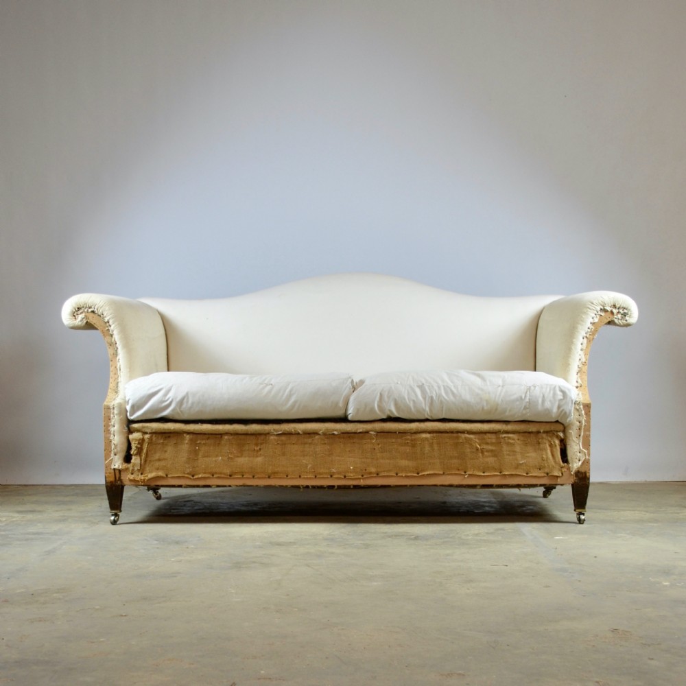 English Camel Back Sofa, Full Reupholstery Inc.