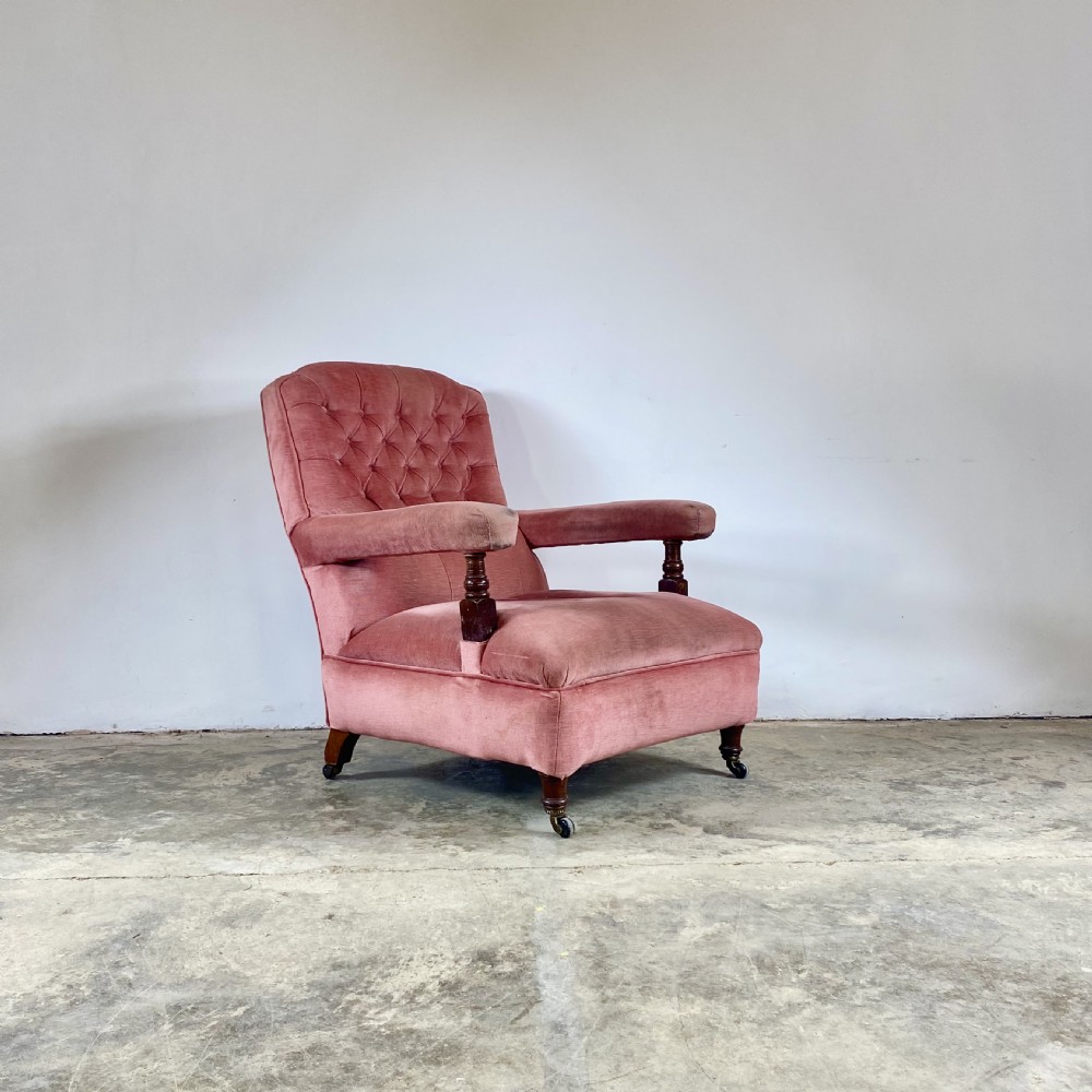 19th Century Open Arm Library Chair