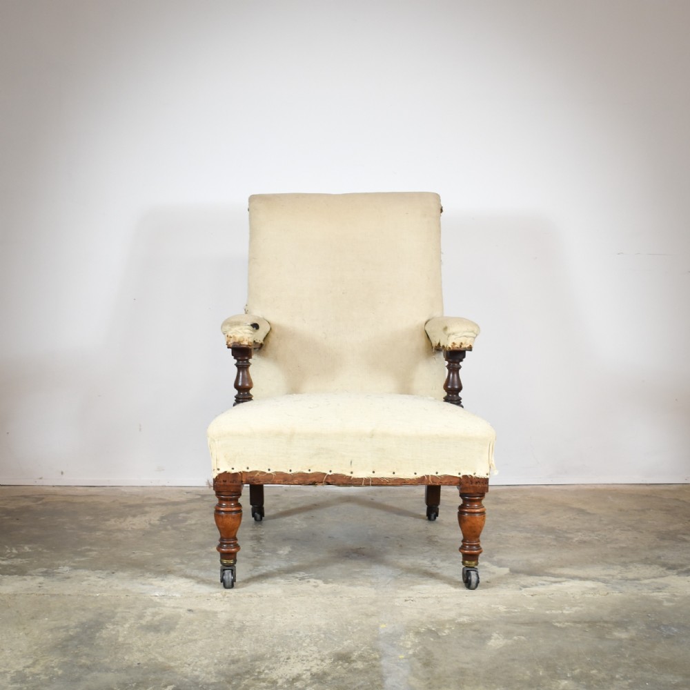 19th Century Open Arm Library Chair View II