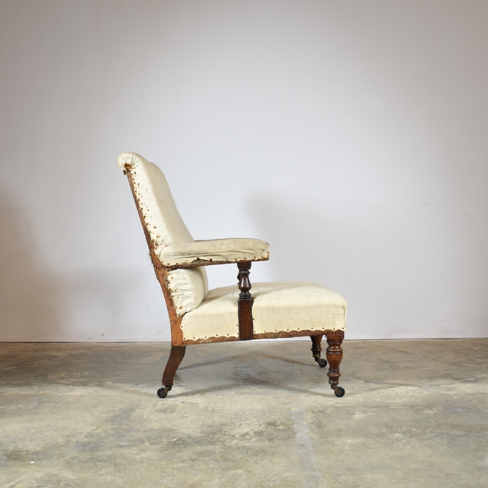 19th Century Open Arm Library Chair View III