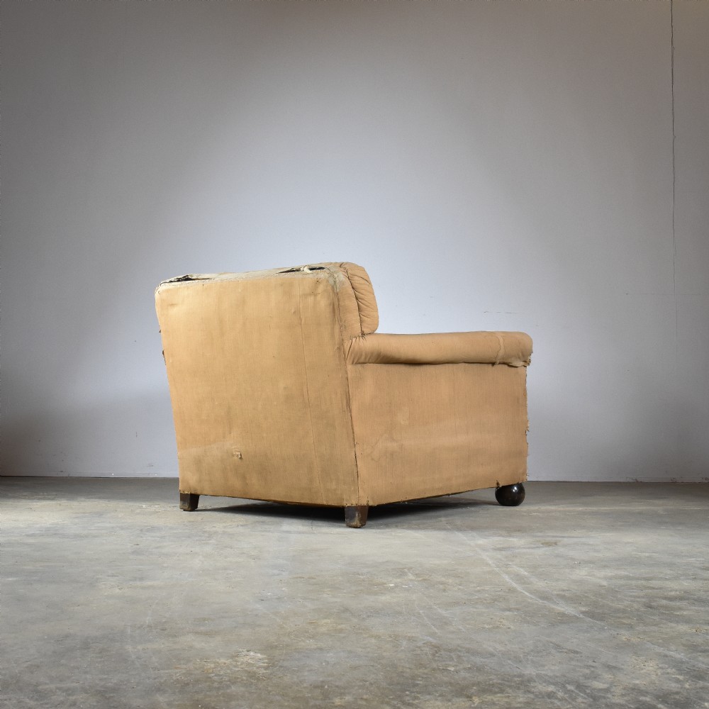 Pair 1930s Deep Seated English Armchairs View IV