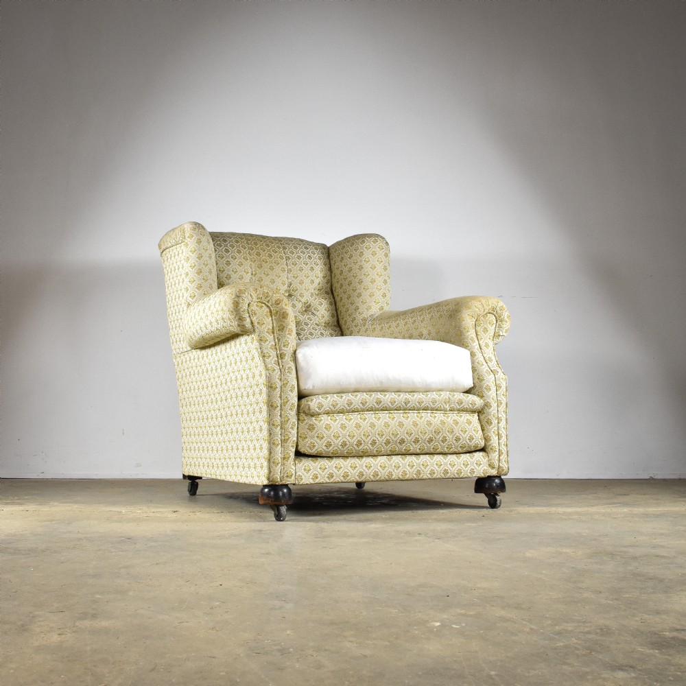 1930s Deep Winged Armchair