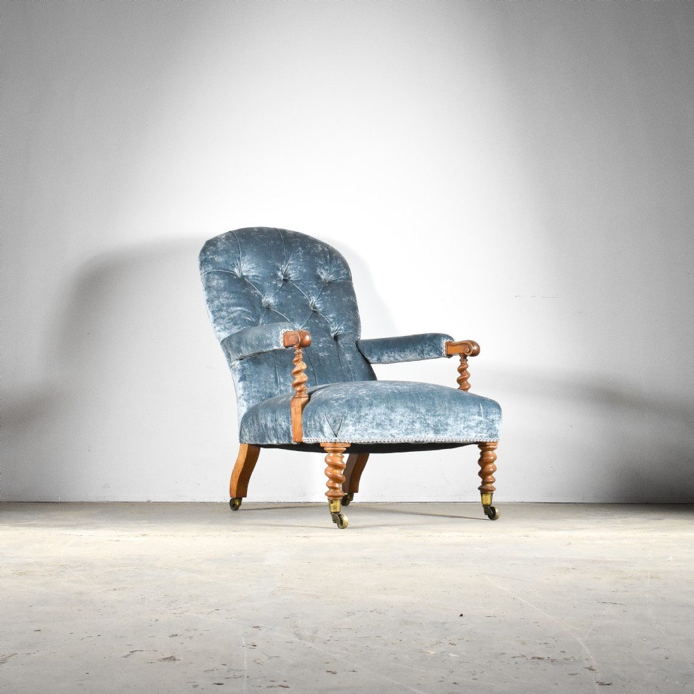 C748 Walnut Open Arm Library Chair