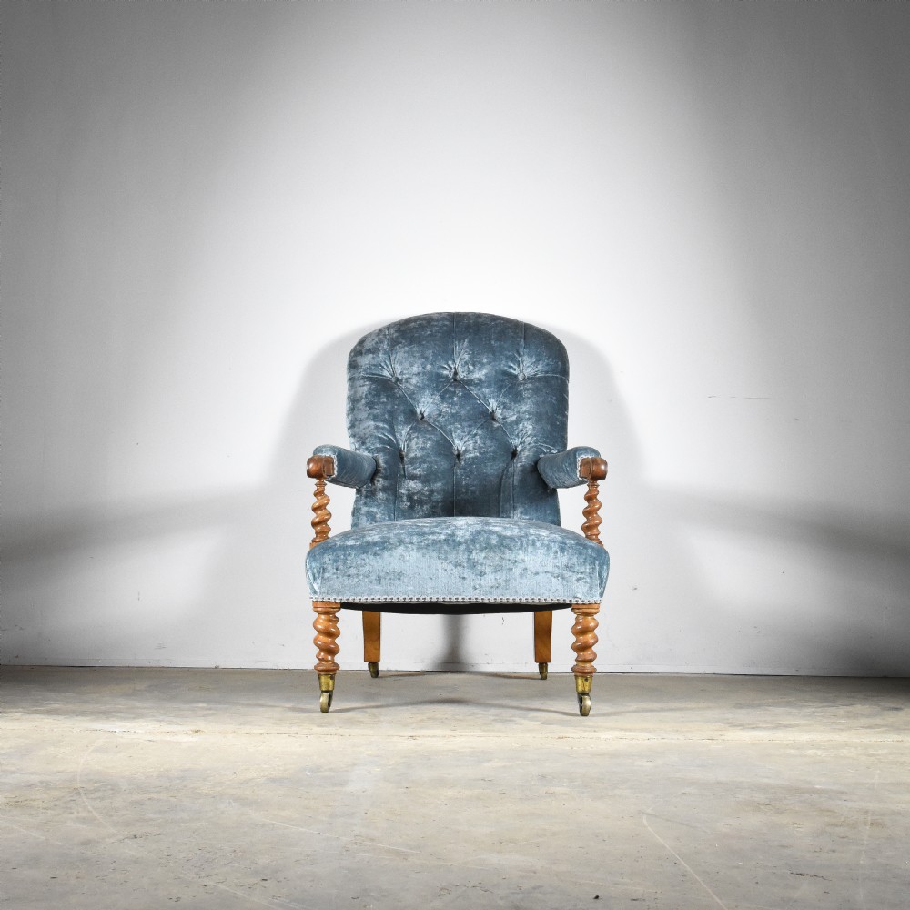 C748 Walnut Open Arm Library Chair View II