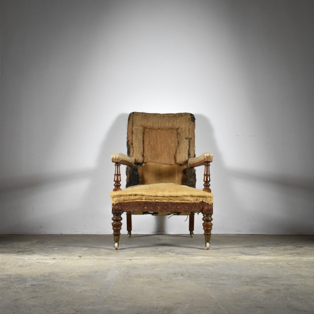 19th Century Open Arm Library Chair View II