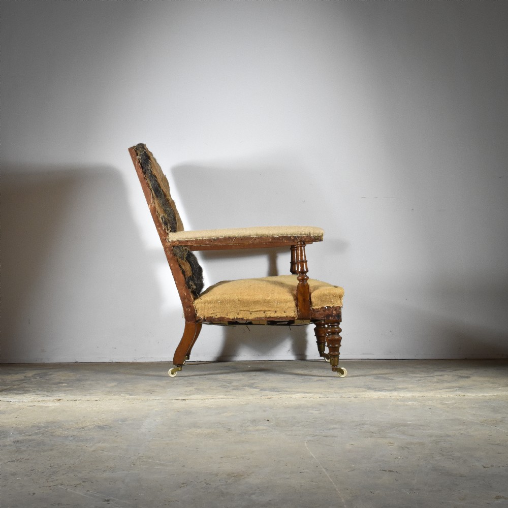 19th Century Open Arm Library Chair View III