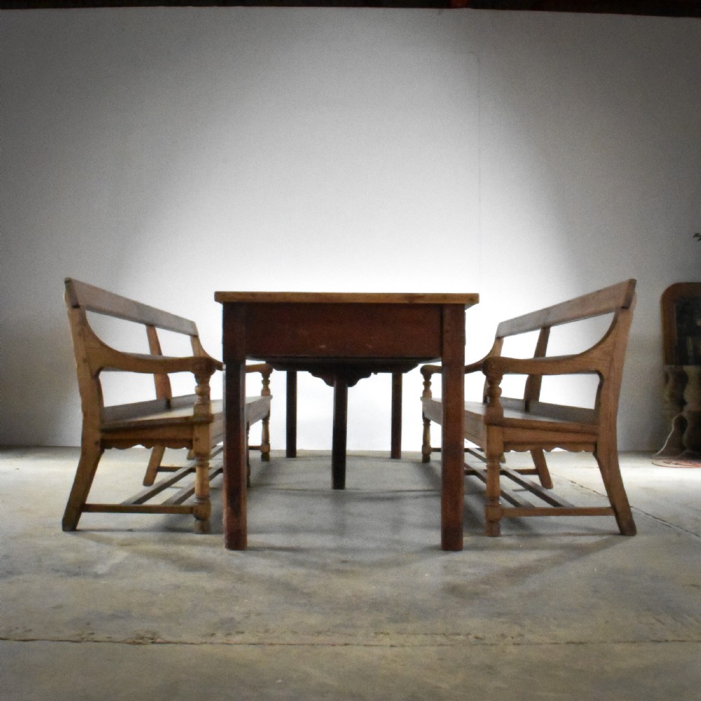 Pair of Pitch Pine Pews  View III