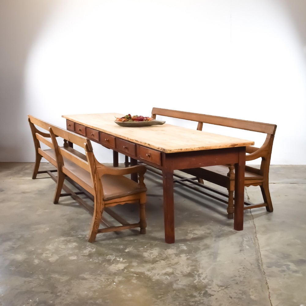 Pair of Pitch Pine Pews View III