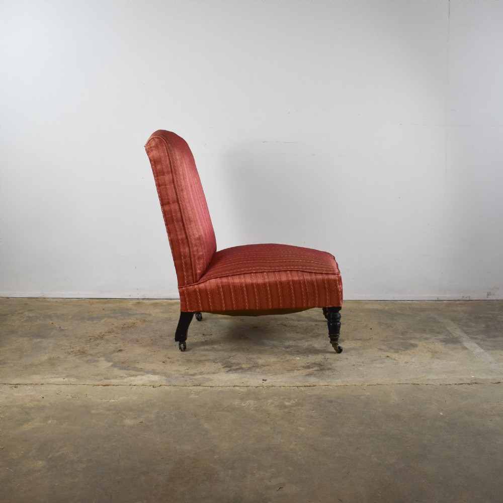Red 19th Century Slipper Chair View III