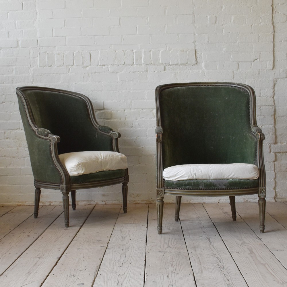 Pair of French Painted Armchairs 