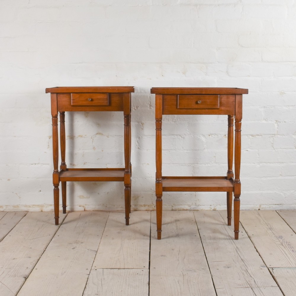 Pair 20th Century French Fruitwood side Tables 