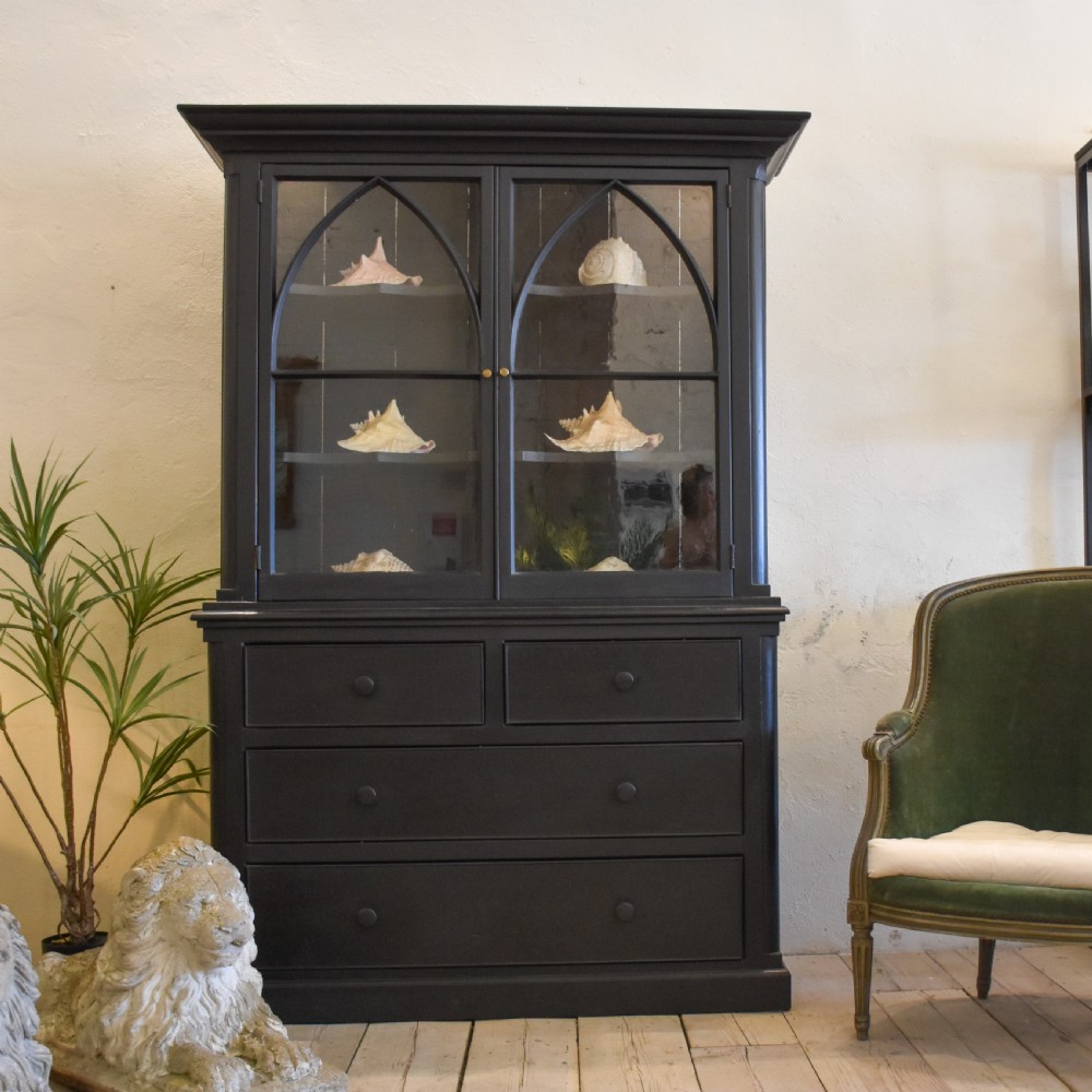 19th Century Ebonised Library Cabinet 