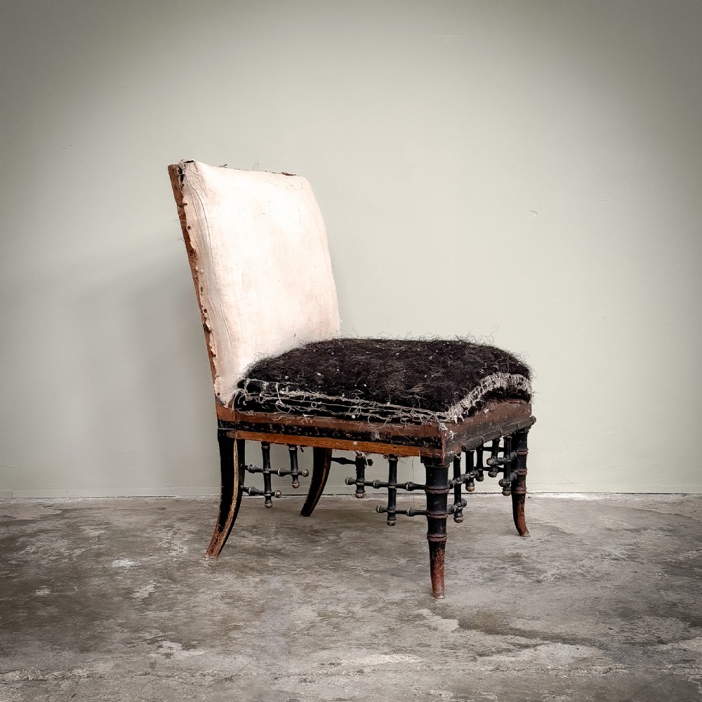 Regency Faux Bamboo Slipper Chair View V