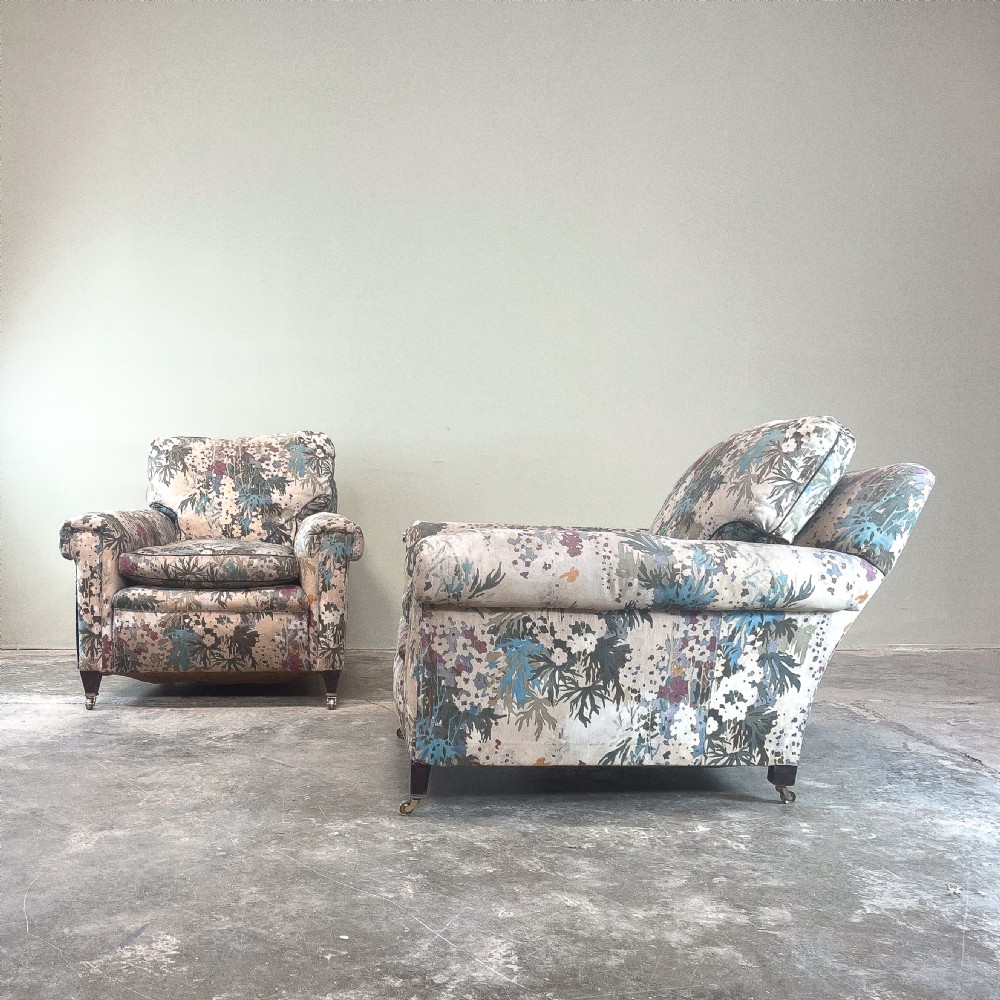 Pair of Extremely Deep Seated Maple and Son Armchairs View II