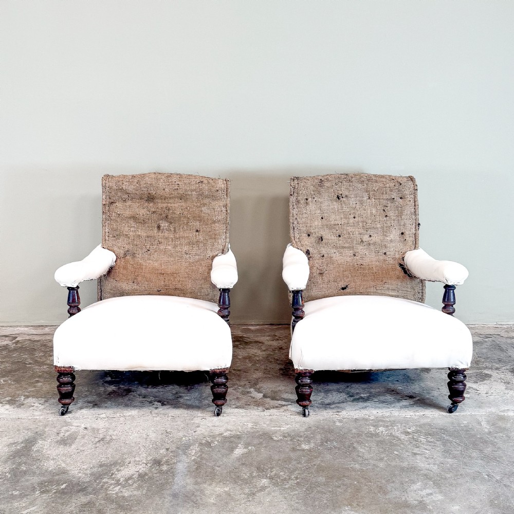 Large Pair pf Open Arm Library  Chairs  View II