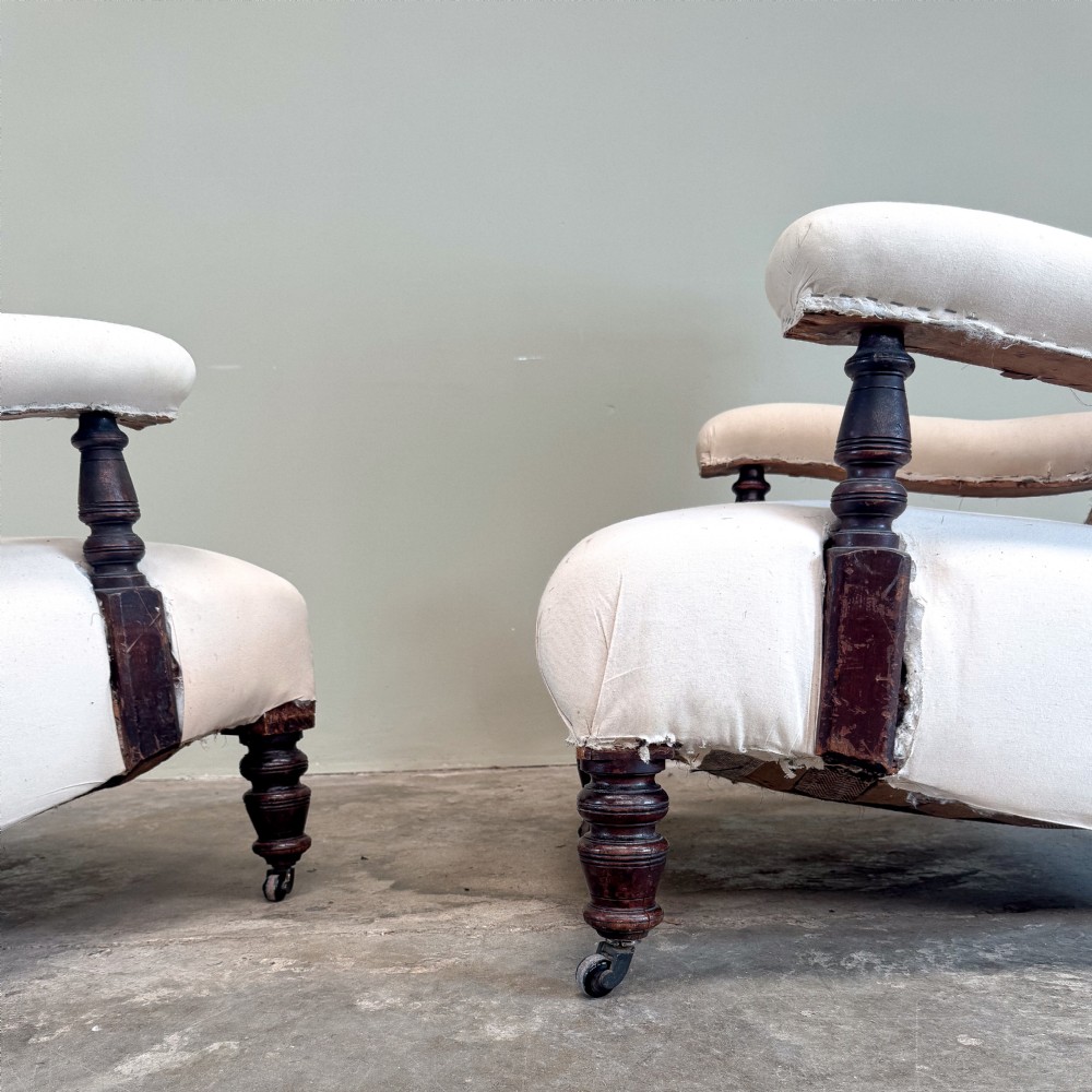 Large Pair pf Open Arm Library  Chairs  View V