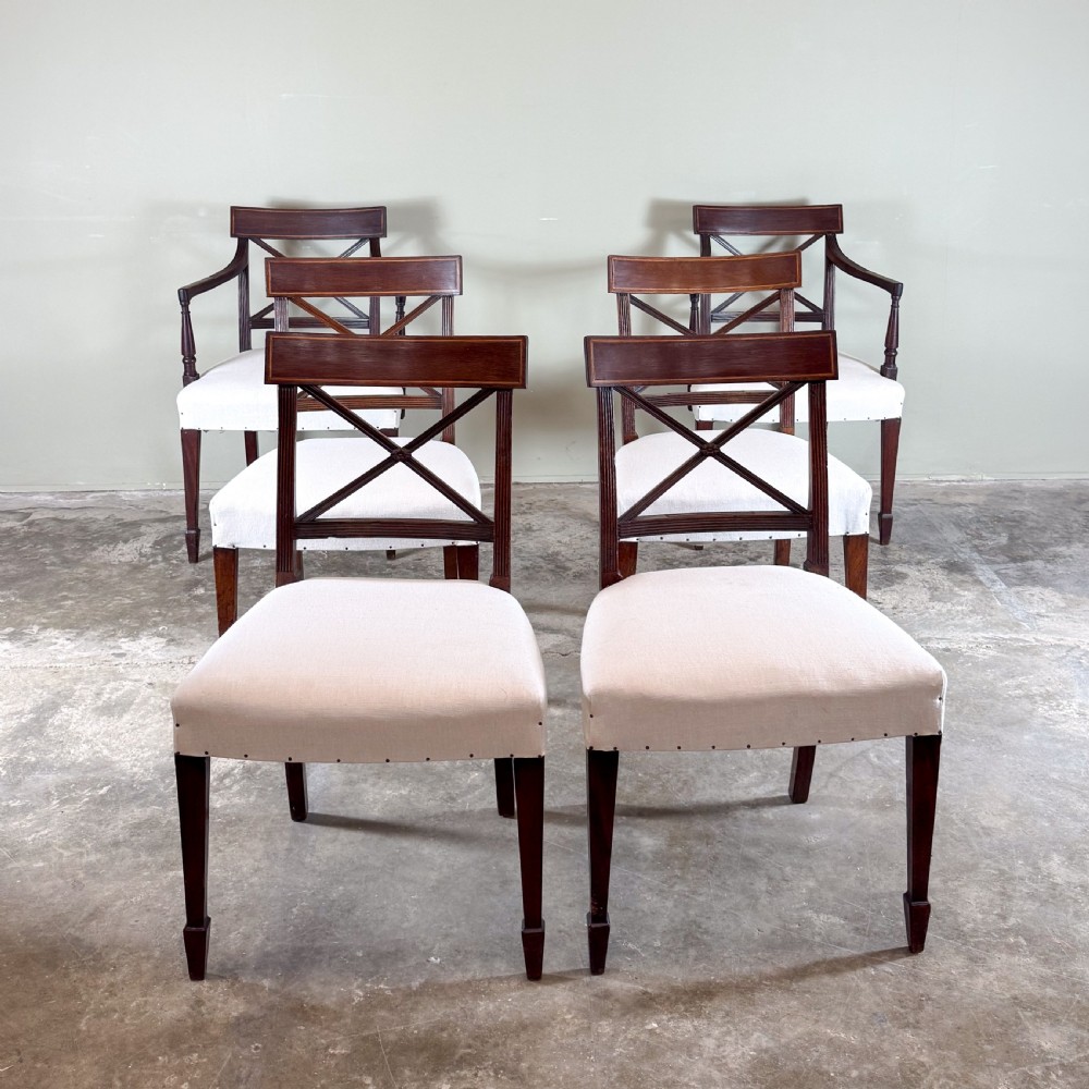 Set of Six Sheraton Design Dining Chairs  View V