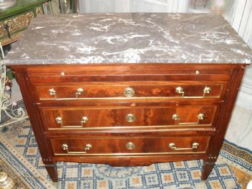 French Directoire Style Marble Top Commode