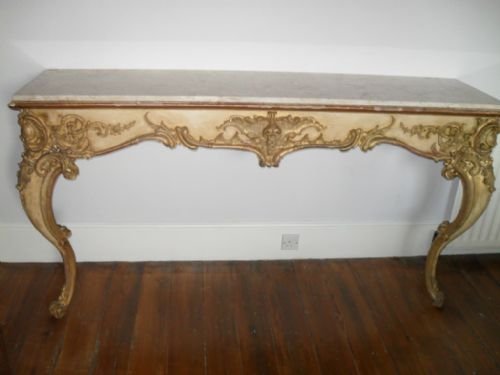 Gilt and Cream Ornate Console Table
